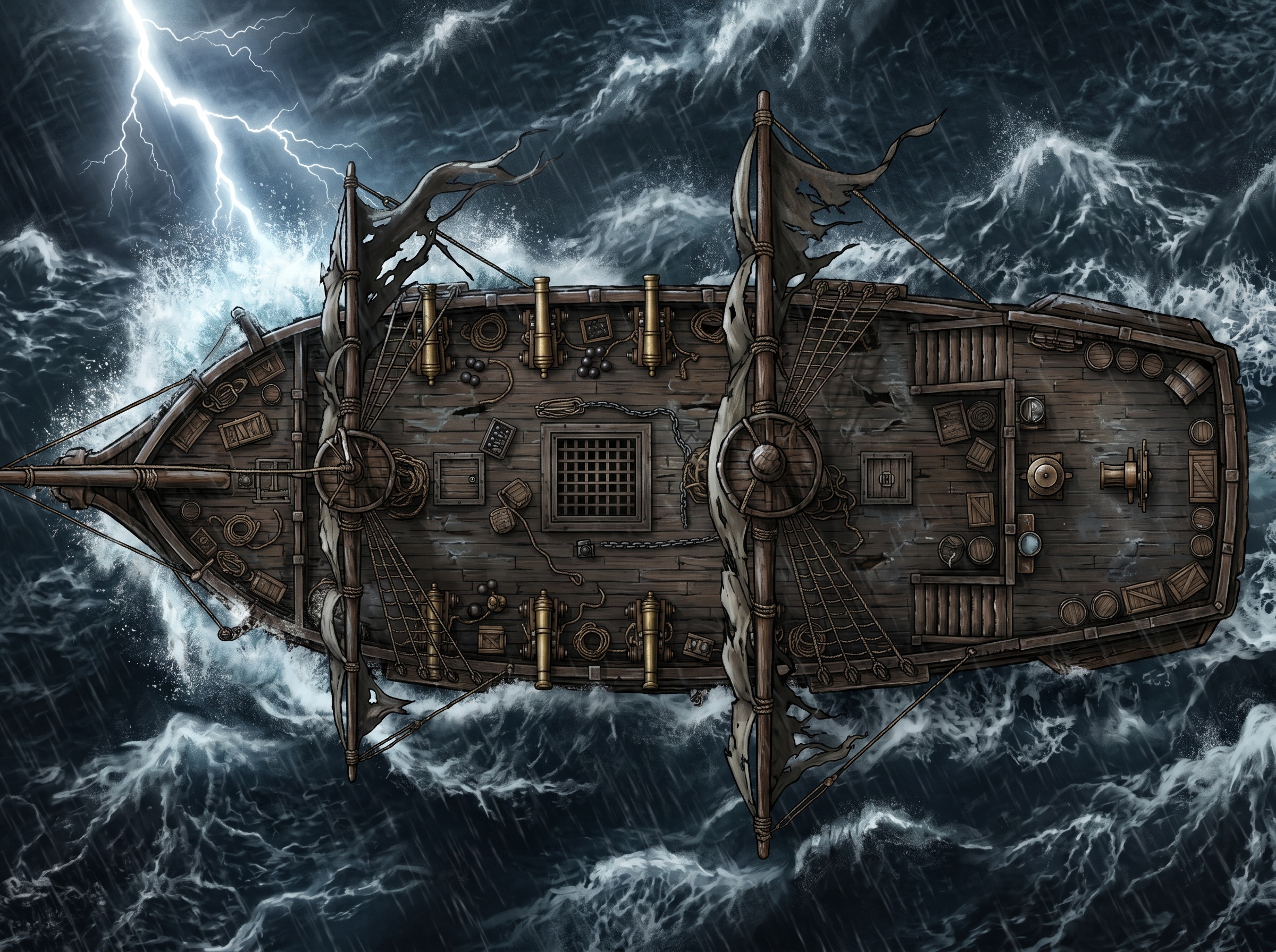 Pirate Ship in a Storm