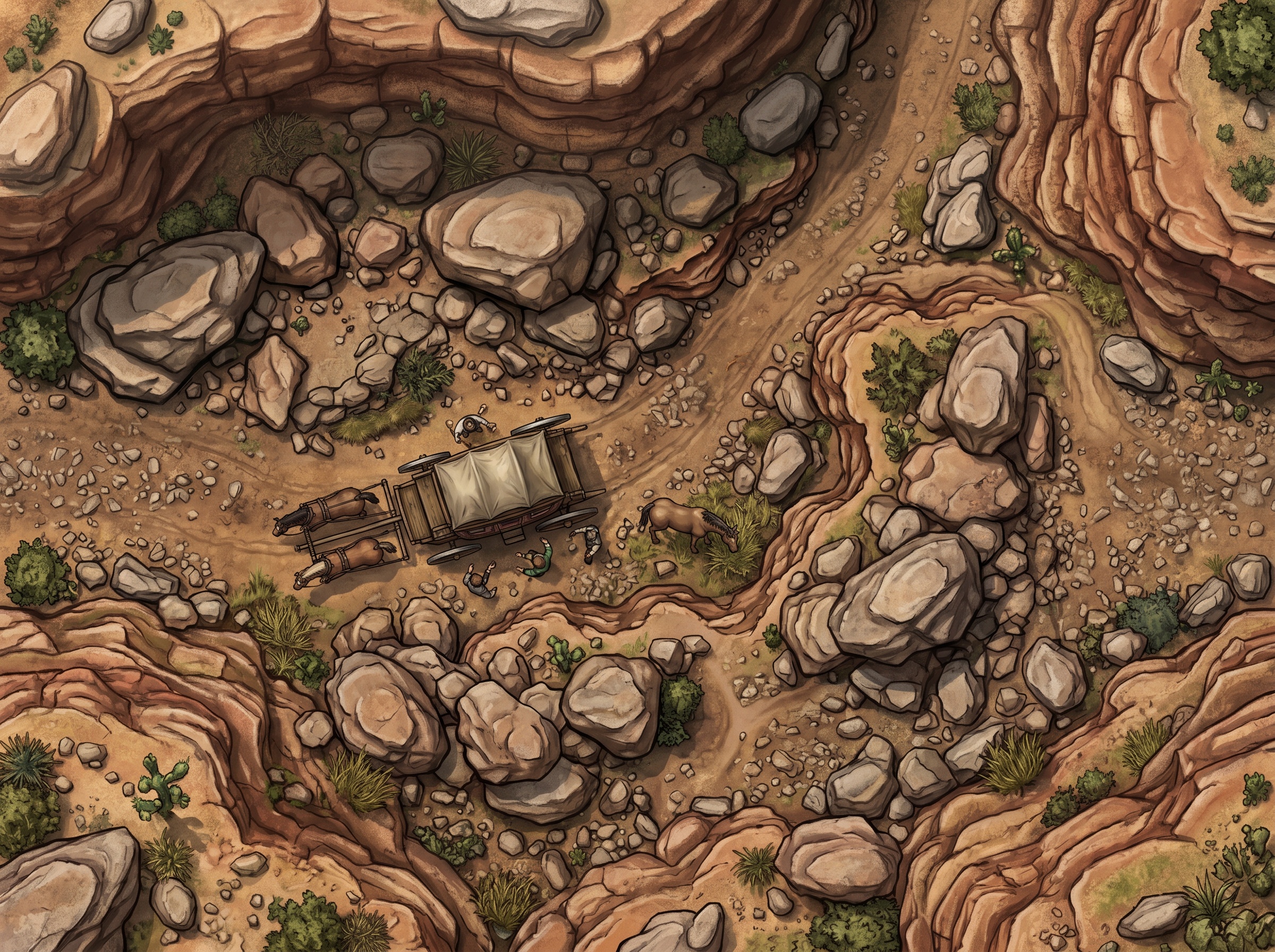 Canyon Stagecoach Ambush