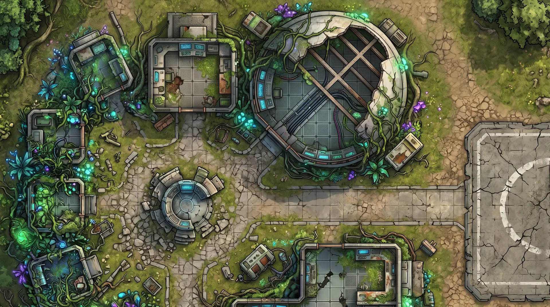 Alien outpost battle map, shown behind the sign-up call to action