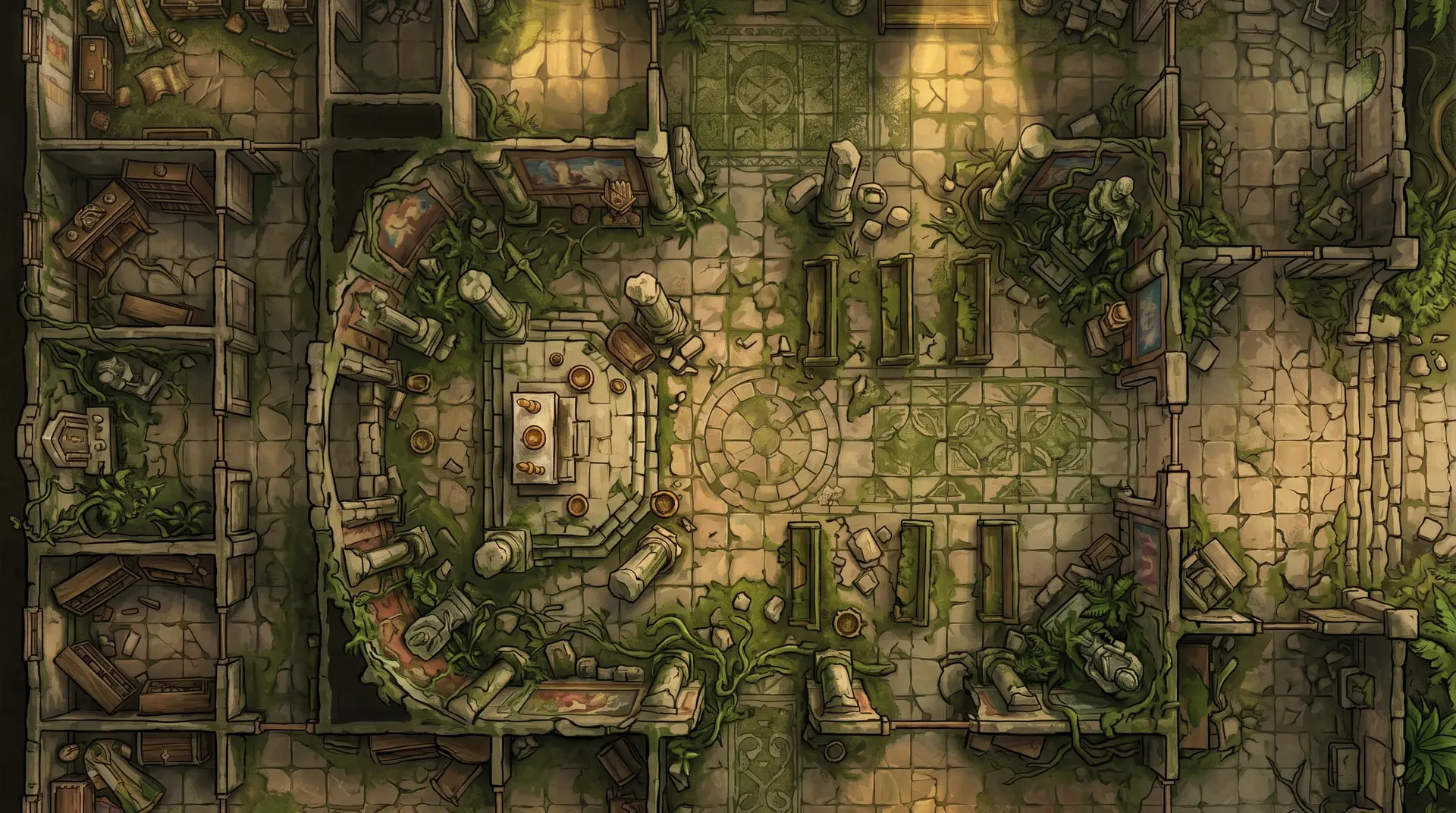 Jungle temple battle map, shown behind the sign-up call to action