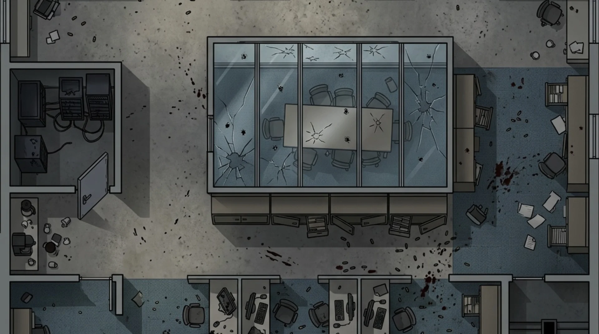 Office floor battle map, shown behind the sign-up call to action